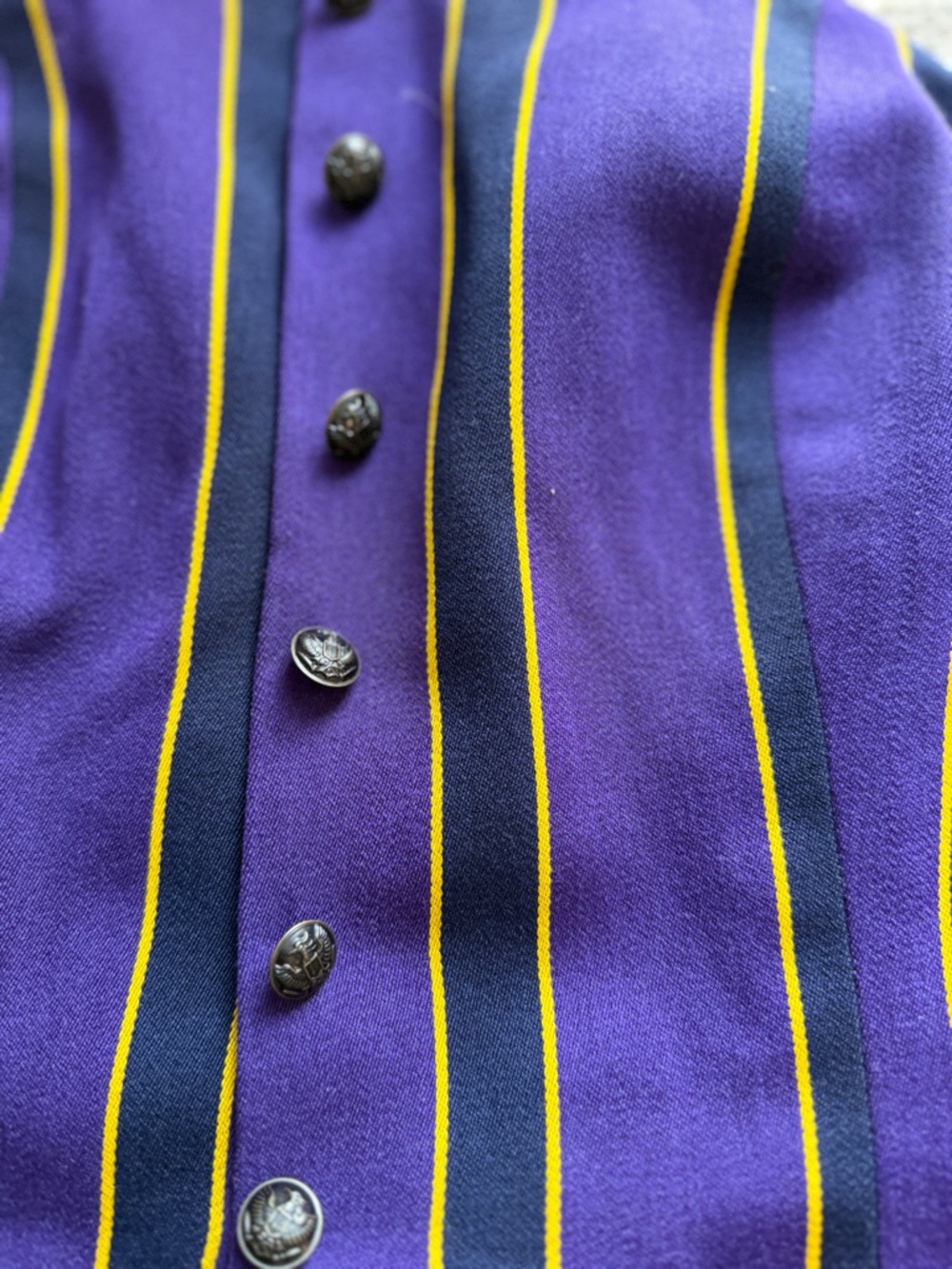 Ralph Lauren Rugby Purple Striped Corset Top Wool Cotton - Picture 2 of 11